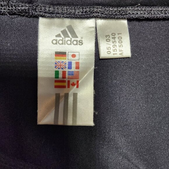 Vintage Adidas Leggings Straight Large Gray Mid Rise Workout Y2K Logo Athletic - Picture 5 of 8